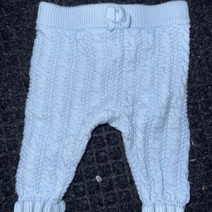 Janie and Jack Light Blue Cable Knit Baby Pants